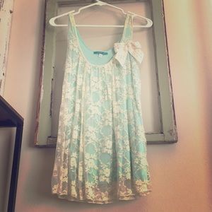Women’s lace and teal blouse